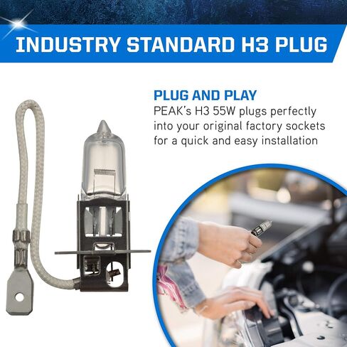 PEAK Power Vision Automotive High Performance H3 55W Headlights (2 Pack) in Saudi Arabia