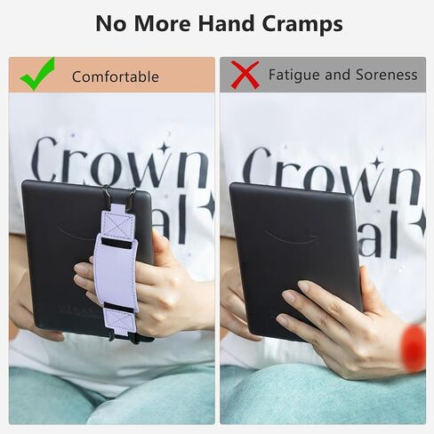 حزام يد آمن من CoBak لأجهزة Kindle Paperwhite والأجهزة اللوحية - حامل قبضة أصابع متعدد الاستخدامات وخفيف الوزن لأجهزة Kindle/Kobo/Voyaga/Lenovo/أجهزة لوحية أخرى مقاس 6.8-9 بوصات - مرونة عالية، برتقالي-2 in Saudi Arabia