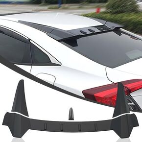 Type R Roof Spoiler Compatible with Civic 2016-2023 Rear Trunk Lip with Shark Fin Tail Lid Spoiler Wing