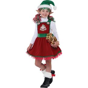 Girl's Candy Cane Elf Costume