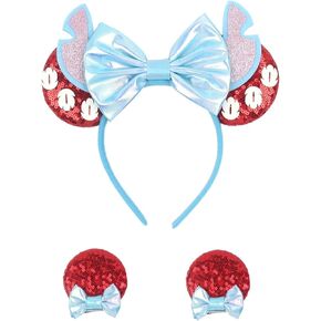Shiny Mouse Ears Headband and Hair Clips