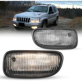 Fog Lights for JEEP Grand Cherokee 1999-2003 with Bulbs H12 12V53W Fog Lamps Replacement- 1 Pair (Clear Lens)