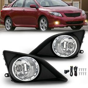 Driving Fog Lights Lamps Assembly Kit for 2008 2009 2010 Toyota Corolla Altis Fog Light Replacement with H11 12V 55W Halogen Bulbs Switch and Wiring Kit