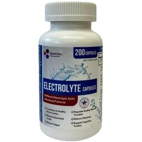 Electrolyte Capsules 200 Count Bottle | 500mg Sodium, 100mg Potassium | Non-GMO Vegan Allergen-Free Supplement for Hydration & Balance | Made in The USA