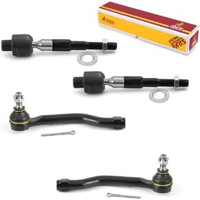 Metrix Premium Chassis Parts - 4 PC Inner & Outer Tie Rod End Kit Fits 2006-2011 Honda Civic, 2006-2011 Acura CSX, Replacement EV800323, ES800374, ES800373, Made in Europe