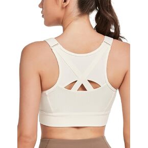 Yvette Adjustable Sports Bras for Women Front Closure Plus Size Sports Bra High Impact for Large Bust