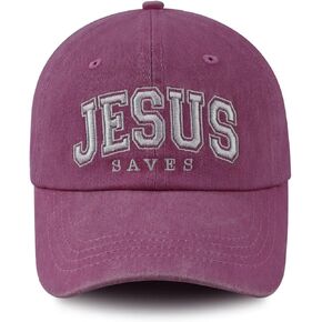 Jesus Saves Hats for Men Women, Funny Adjustable Cotton Christian Baseball Cap
