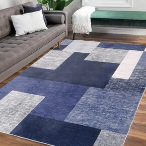 Large are Rug Indoor Non-Slip Area Rug Modern Geometric Area Rug Machine Washable Area Rug Contemporary Area Rug for Living Room Bedroom Kids Room, 9' x 12' Grey