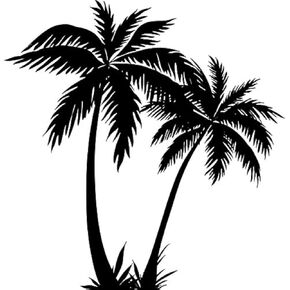 Black Palm Tree Sticker - Sticker Graphic - Auto, Wall, Laptop, Cell, Truck Sticker for Windows, Cars, Trucks