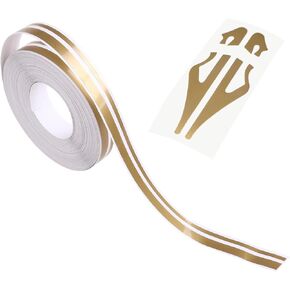 2pcs Car Body Side Stripes Auto Pinstripe Tape Decal Vinyl Striping Pin Stripe Double Line Tape Car Body Decal Sticker Gold for Suv Truck Camper Trailer