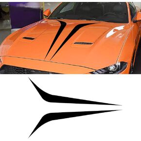 39.4''x7.3'' Vinyl Car Hood Stripes Sticker,Racing Stripes for Cars,Automotive Exterior Accessories Decoration 2PCS(Black)