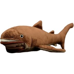 Megamouth Shark Plush Stuffed Sea Animal, 18.89 Inch Dark Grey Simulation Megamouth Shark Plush Stuffed Toy Simulate Real Shark Animal Plush Toy, Gift Pillow for Boys and Girls, Decorate Room