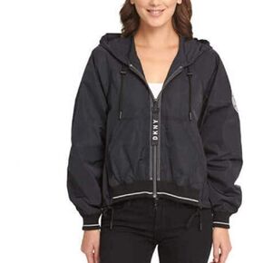 DKNY | Zipper Closure Windbreaker Jacket for Women, Black, M