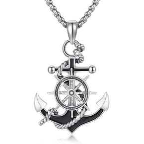 Anchor Pendant Necklace for Men Women 925 Sterling Silver Nautical Anchor Navy Anchor Necklaces Inspirational Anchor Jewelry Gifts for Travelers Graduates Sailors in Kuwait