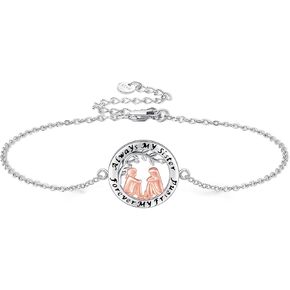 Sisters Bracelet 925 Sterling Silver Always My Sister Forever My Friend Bracelet Tree of Life Friendship Bracelets Birthday Gifts from Sister Bestie Best Friend