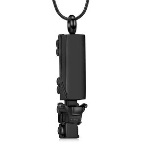 Urn Necklace for Ashes for Men Truck Cremation Jewelry Adults Stainless Steel 18 Wheeler Semi Truck Keepsake Urn Pendant Ashes Memorial Necklaces Jewelry Locket Gifts
