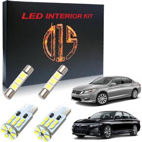 LED Interior Light Kit for 2003-2022 Honda Accord 6000k White Map Dome Trunk Vanity Mirror License Plate Bulbs (12 Pieces)