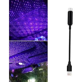 Pack-1 USB Car Atmosphere Lamp Replacement, 0.5In x 8.2In Rotatable Vehicle Roof Star Night Lights, Universal Waterproof Automotive Decor Accessories for Bedroom Party (Purple & Blue Light)