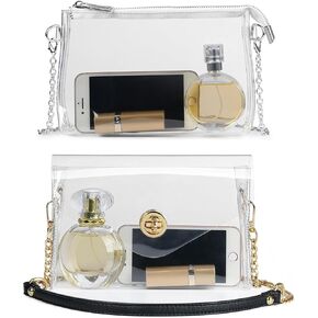 Lorbro Clear Purses for Women Stadium Approved, Crossbody Shoulder Bag with Zipper Closure, Transparent Purse Concerts, Sporting Event, Party, Festivals