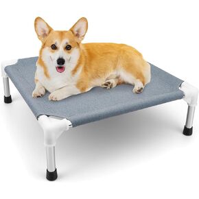 Makerfire Elevated Raised Cooling Cots Bed for Medium Dogs, Portable Indoor & Outdoor Pet Bed, Medium Size, Cotton Material, Non-Slip Feet, Fits up to 70lbs