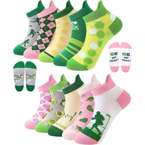 Haysandy 10 Pairs Dink Sports Socks for Women Novelty Athletic Ankle Low Cut No Show Socks Funny Dink Gift for Dinkball Lovers Christmas Gift