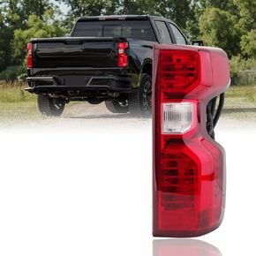 Tail Light Assembly Compatible with 2019-2023 Chevy Silverado 1500 2500HD 3500HD Rear Brake Tail Lamp Halogen Type Including Harness Bulbs Right Passenger Side