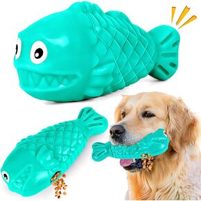 Dog Chew Toys for Aggressive Chewers, Dog Treat Dispenser Puzzle Toys for Large Dogs, Durable Nylon Dog Toys to Keep Them Busy, Interactive Squeaky Dog Toys for Medium/Large Breeds