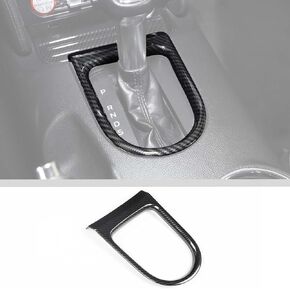 JWWY Gear Shift Shifter Panel Shift Lever Gear Selector Gearstick Transmission Panel Cover Trim Compatible with Ford Mustang 2015-2024+ Interior Accessories Carbon Fiber