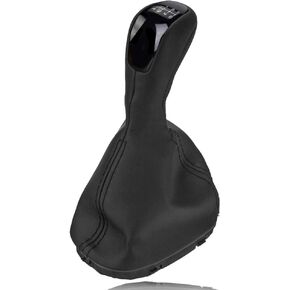 Qiilu 6 Speed Shift Knob for W203 Gear Shift Knob Gaitor Boot Cover with PU Leather Stick Shift Knob Dustproof Boot Cover