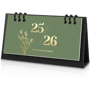 Small Desk Calendar 2024-2025, 6.8" x 3.7", 2025 Desk Calendar - Runs From Sep. 2024 Until Dec. 2025, 16 Months Mini Desktop Calendar for School, Home and Office Supplies