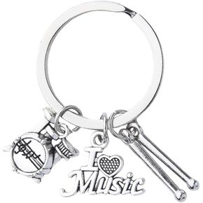 yaozeio Drum Keychain Gifts for Music Lover Christmas Gifts for Drum Player Son Daughter Birthday Gifts for Drummer Granddaughter Grandson Drum Gifts for Sister Brother Drum Lover Gifts for Women Men