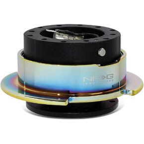 NRG Gen 2.5 Steering Wheel Quick Release Black Body with Neo Chrome NeoChrome Ring SRK-250BK-C/MC