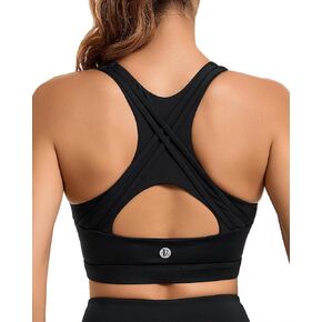 حمالات صدر رياضية للنساء من RUNNING GIRL، حمالة صدر رياضية عالية التأثير من Racerback، ملابس علوية قصيرة لدعم الجري