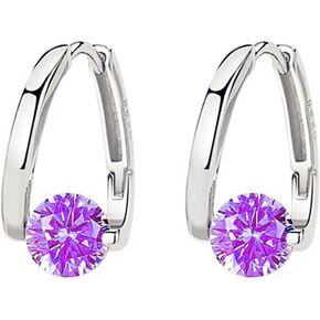 Lymphvity Germanium Crystal Ball Hoop Earrings Gold Silver Plated Unique Colorful Ball Sparkle Rhinestone CZ Lucky Round Circle Dangle Hoop Earrings for Women Minimalist Lymphatic Drainage Jewelry Gifts