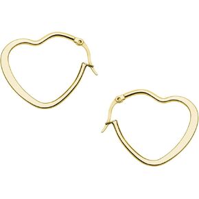 Heart Earrings for Women Dazzling 14K Gold Plated Stainless Steel Hoop Earrings Water - Proof Dinner Party Earrings For Women
