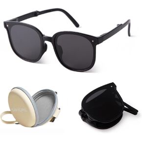 GIFIORE Foldable Sunglasses for Women Men Polarized Oversized Square Folding Sunglasses with Case