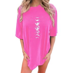 Womens Oversized Graphic Tees Moon Printed Tshirts Butterfly Shirt Vintage Summer Y2K Tops