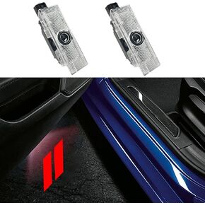 2PCS Never Fade Door Lights Logo for Dodge Challenger Hornet GT R/T, Courtesy LED Welcome Puddle Projection Light Lamps Accessories (RED)