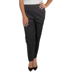 Calvin Klein Womens Plus Printed High Rise Dress Pants Black-Ivory 18W