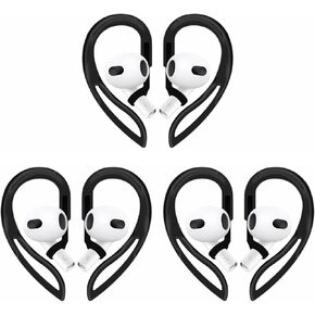 ALXCD Ear Hooks Compatible with AirPods 4 4th Generation Earbuds, Adjustable Over-Ear Soft Earhook [Anti Slip][Anti Lost], Compatible with AirPods 4 Black White Clear