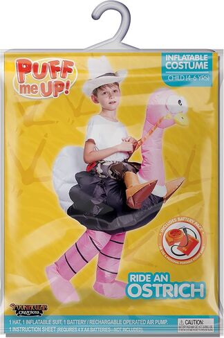 Spooktacular Creations Halloween Inflatable Costume Kids, Riding an Ostrich Blow-up Costume Hat Girls Pink Inflatable Suit in Kuwait