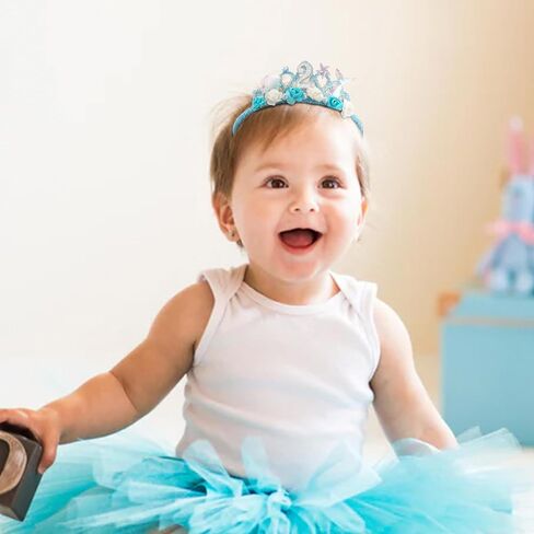 3rd Birthday Tiara for Girls Mermaid Dazzling Pearls Headband for Little Girls Blue Mermaid Princess Tiara Seashell Supplies for Birthday Party Decorations in Saudi Arabia