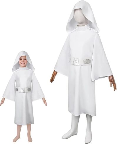 Princess Costume Kids Girls Force Knight Cosplay White Dress Belt Outfit for Birthday Halloween in Saudi Arabia