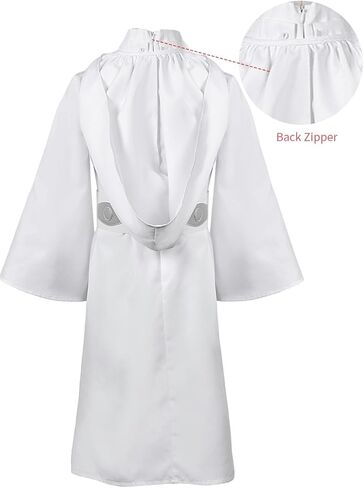 Princess Costume Kids Girls Force Knight Cosplay White Dress Belt Outfit for Birthday Halloween in Saudi Arabia