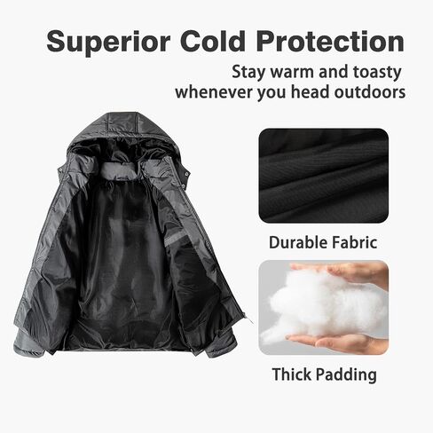 MYJAJAYI Mens Puffer Jackets Insulated Winter Jacket Hood Winter Outwear Water-Resistant in Saudi Arabia