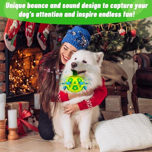 QDAN Christmas Dog Toys, Interactive Dog Ball for Boredom, Bouncing Ball for Dogs, Dog Birthday Gifts, Moving Dog Toy Jumping Remote Control (Santa) in Saudi Arabia