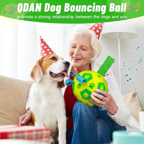 QDAN Christmas Dog Toys, Interactive Dog Ball for Boredom, Bouncing Ball for Dogs, Dog Birthday Gifts, Moving Dog Toy Jumping Remote Control (Santa) in Saudi Arabia