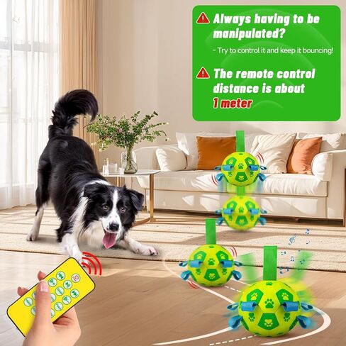 QDAN Christmas Dog Toys, Interactive Dog Ball for Boredom, Bouncing Ball for Dogs, Dog Birthday Gifts, Moving Dog Toy Jumping Remote Control (Santa) in Saudi Arabia