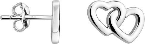 SOFIA MILANI - Solid 925 Sterling Silver Earrings for Women - Heart Stud Earrings - 20782 in Kuwait