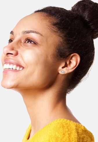 SOFIA MILANI - Solid 925 Sterling Silver Earrings for Women - Heart Stud Earrings - 20782 in Kuwait